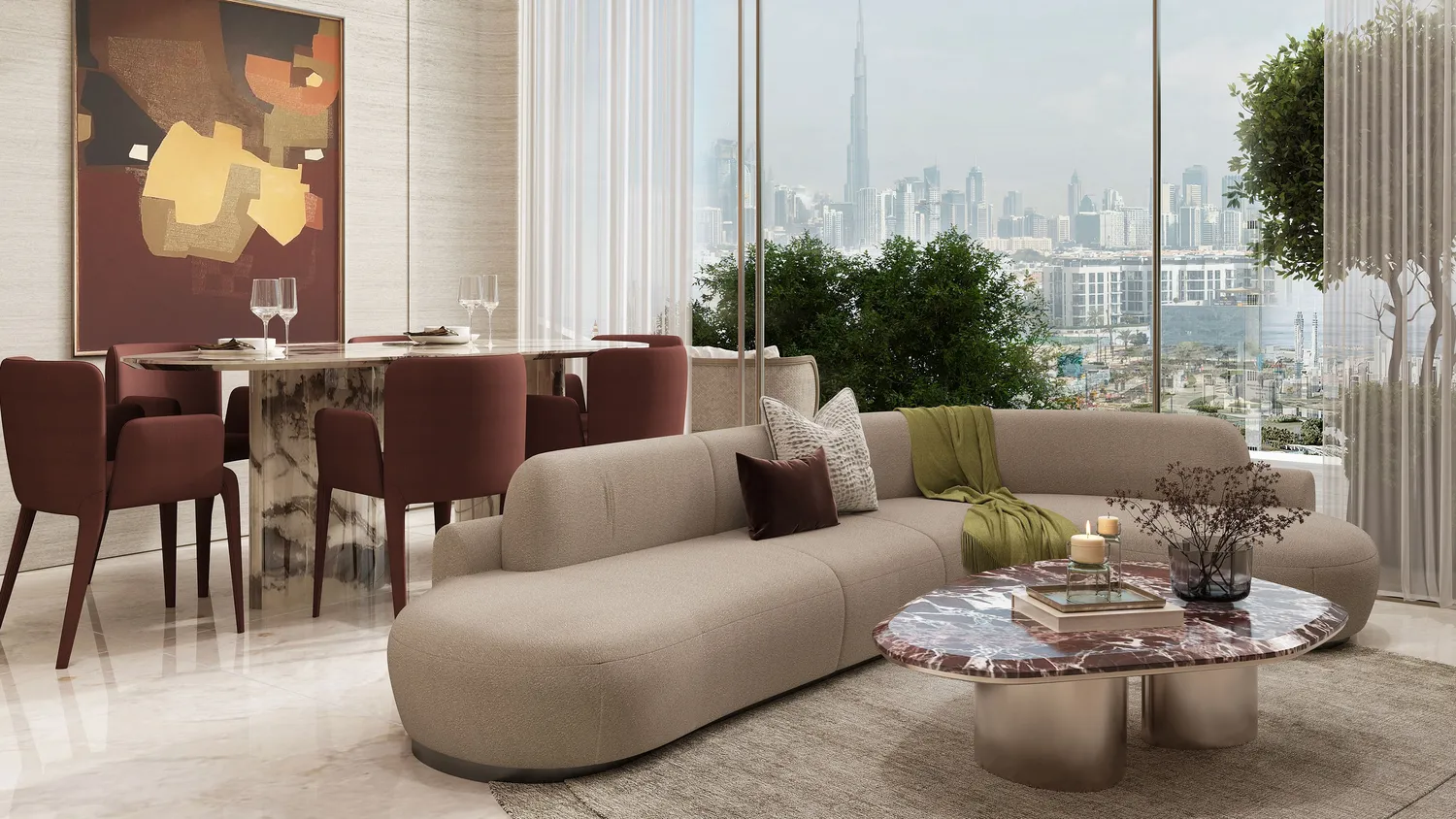 Rabdan Avenue three-bedroom living room